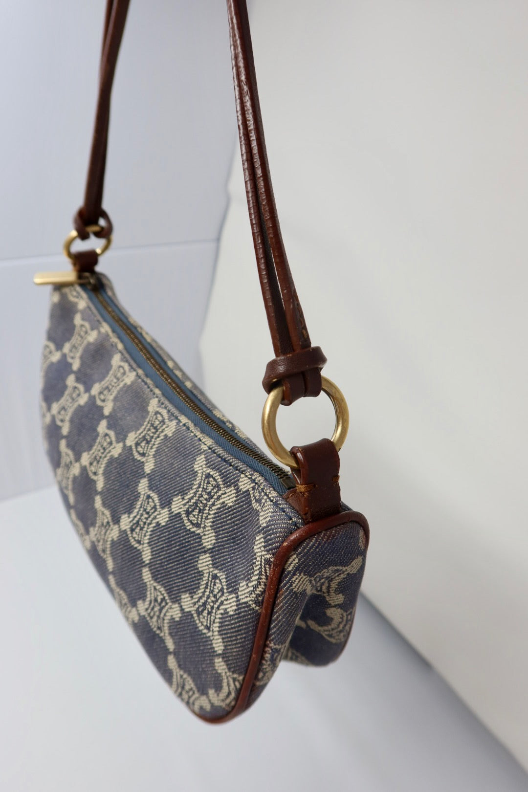 Celine Macadam Blue Denim Pochette