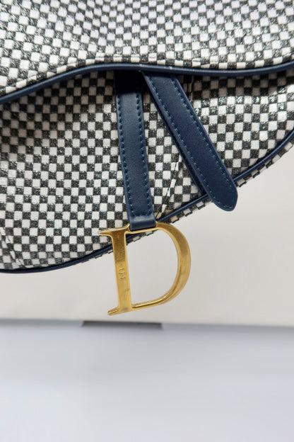 Dior Saddle Black & White Checkered