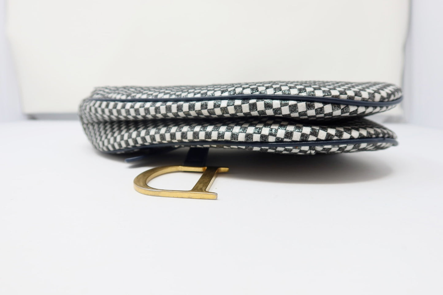 Dior Saddle Black & White Checkered