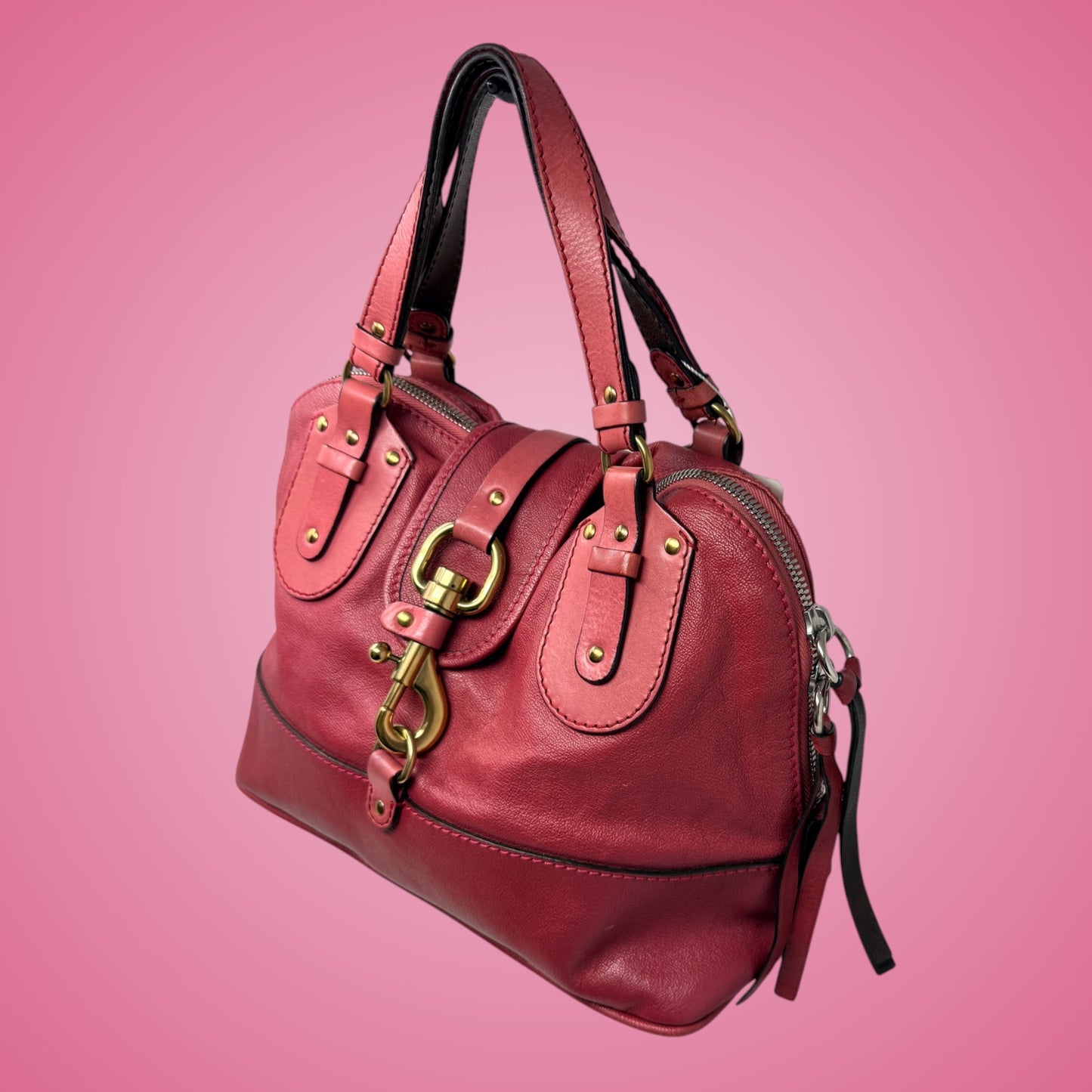 Chloe Pink Leather Kerala Top Handle Bag