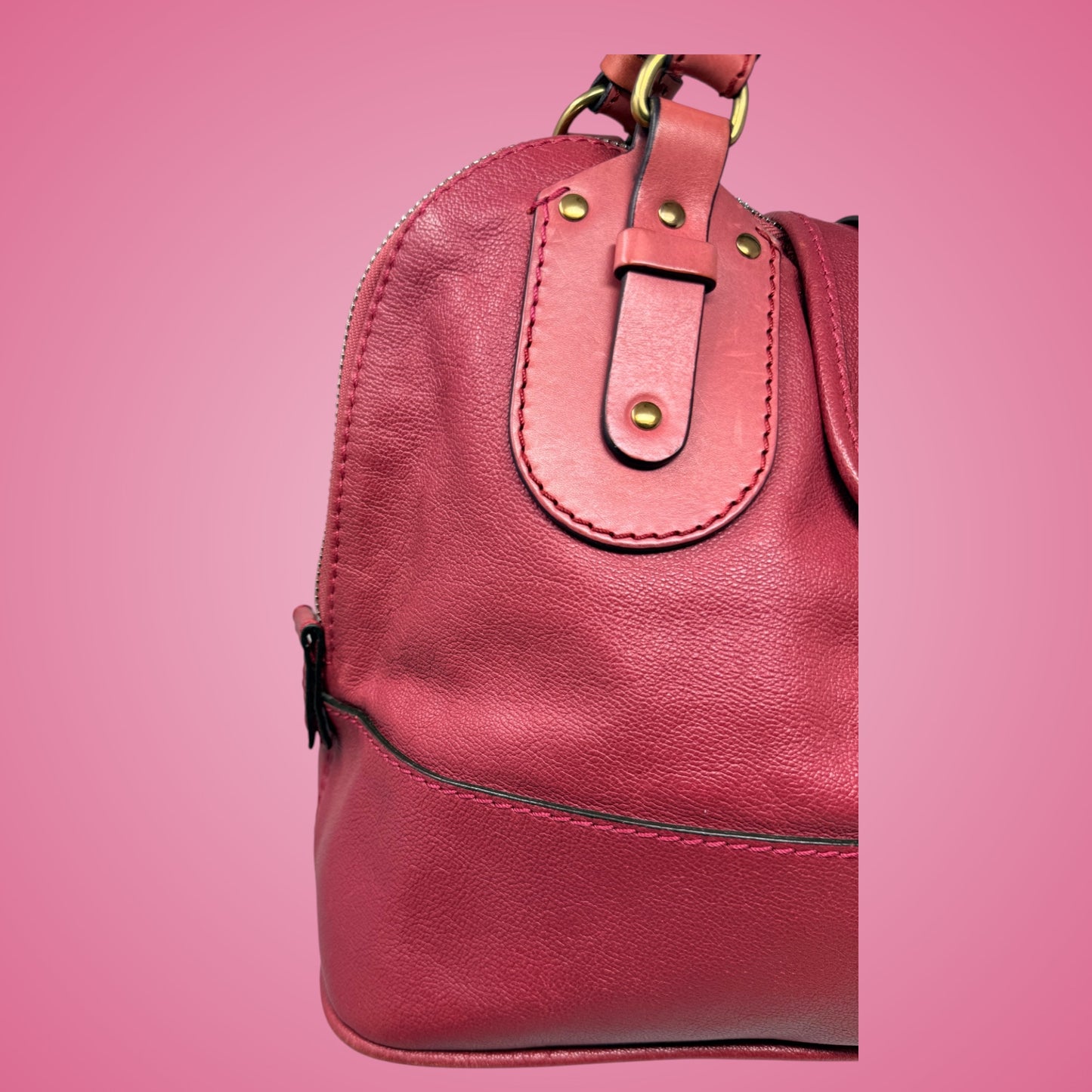 Chloe Pink Leather Kerala Top Handle Bag