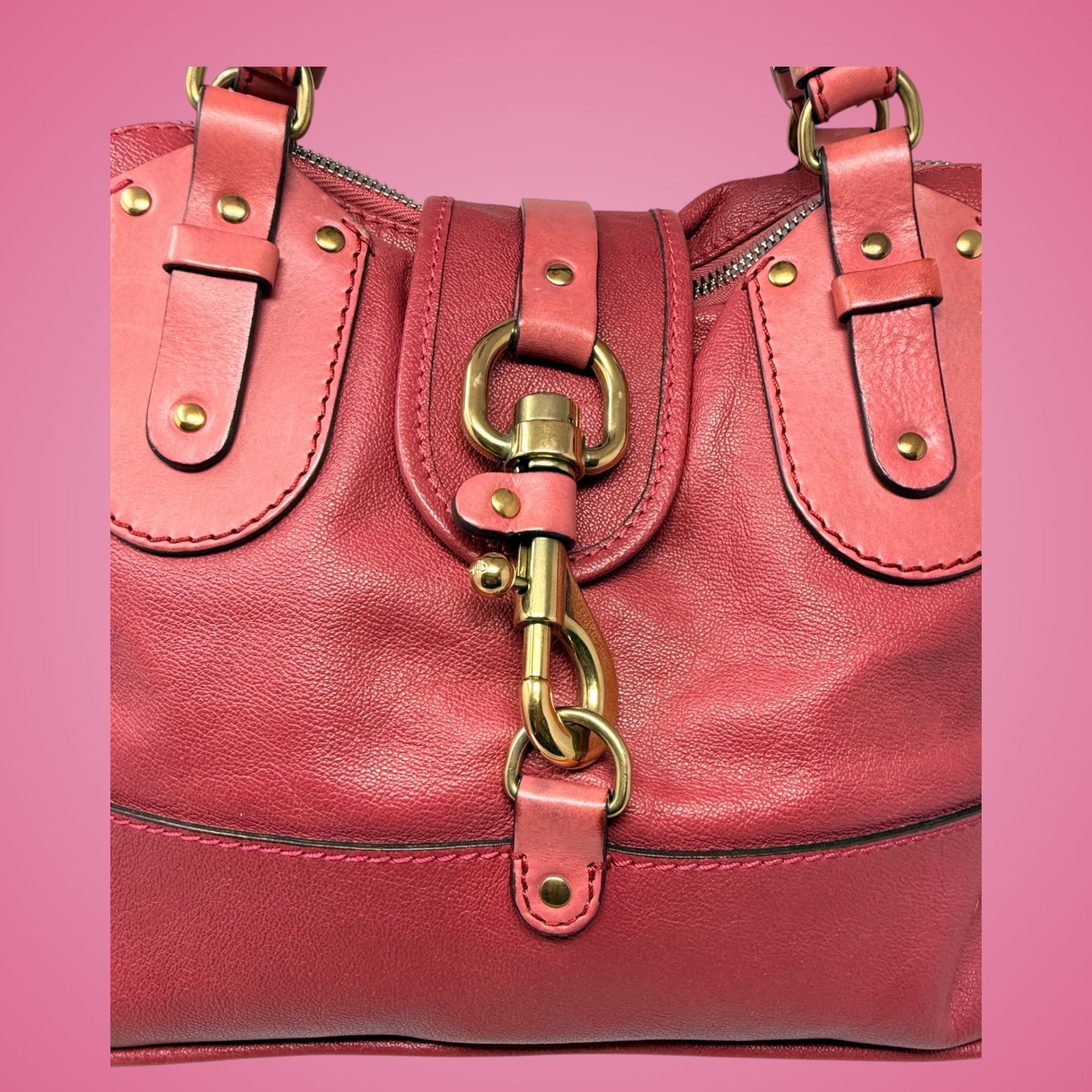Chloe Pink Leather Kerala Top Handle Bag