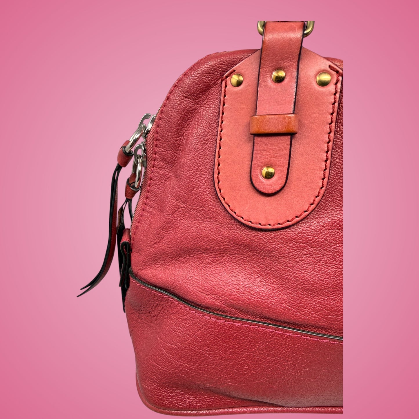 Chloe Pink Leather Kerala Top Handle Bag