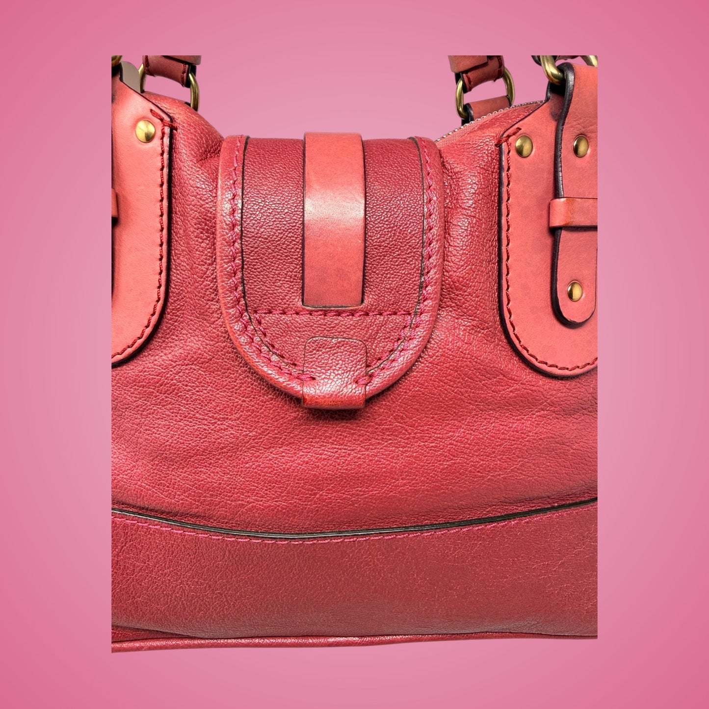 Chloe Pink Leather Kerala Top Handle Bag