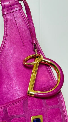 Christian Dior Jeweled Pink Leather Hobo Bag