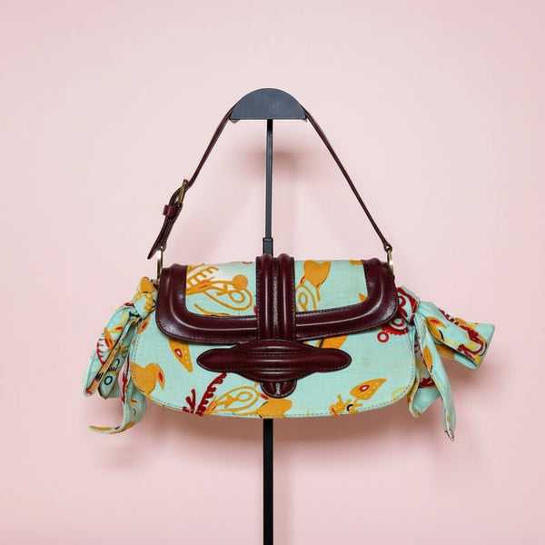 Christian Dior Paisley Canvas Shoulder Bag
