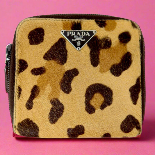 Prada Leopard Pony Hair Wallet