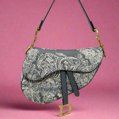 Dior Canvas Saddle Bag