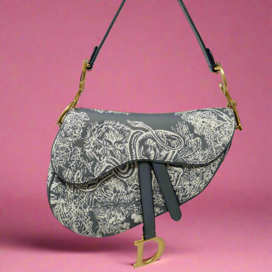 Dior Canvas Saddle Bag