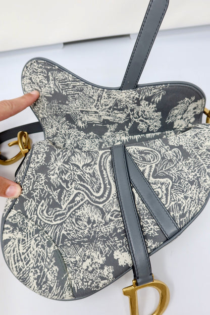 Dior Canvas Saddle Bag