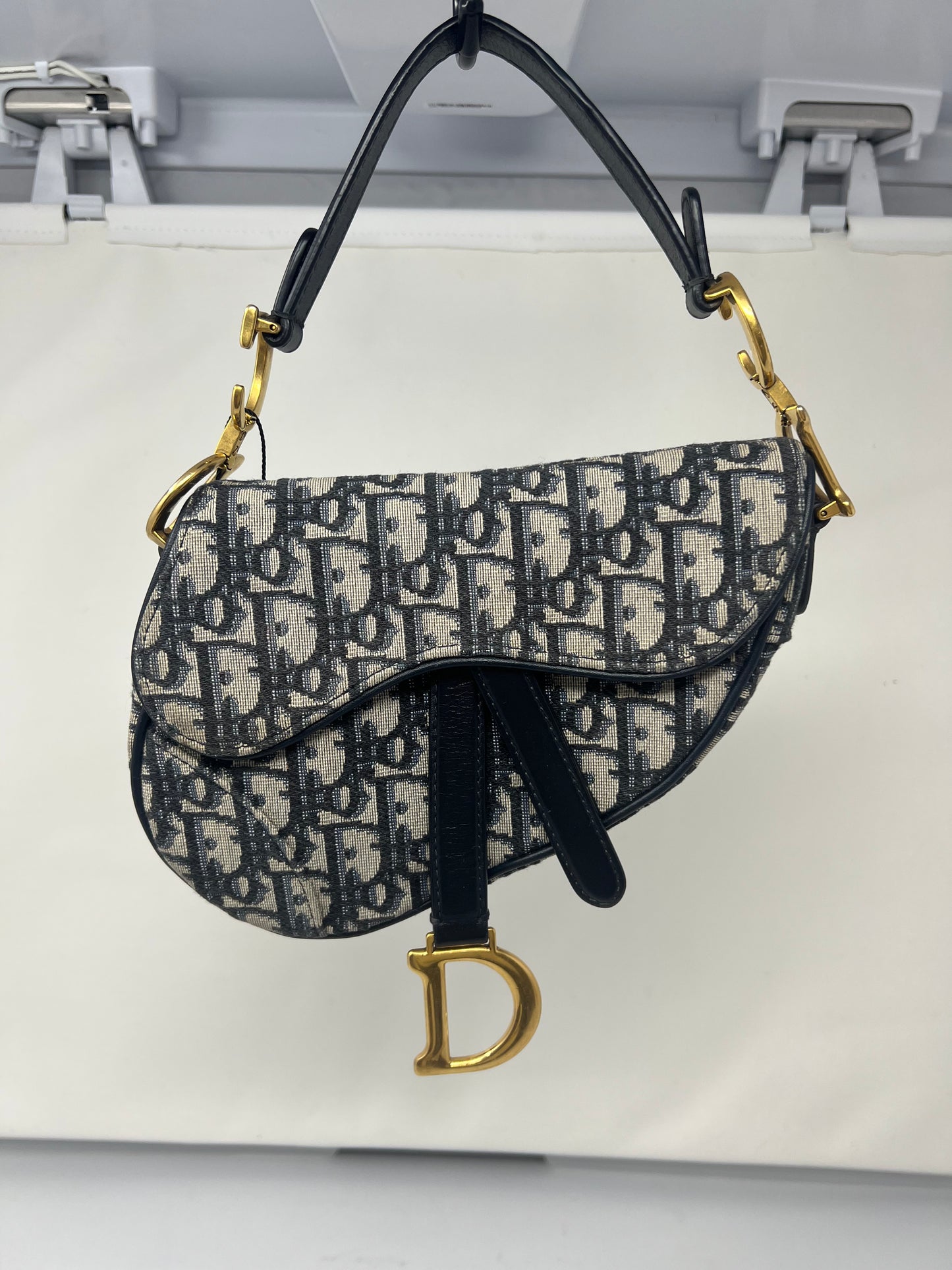 Christian Dior Mini Saddle Canvas Gray