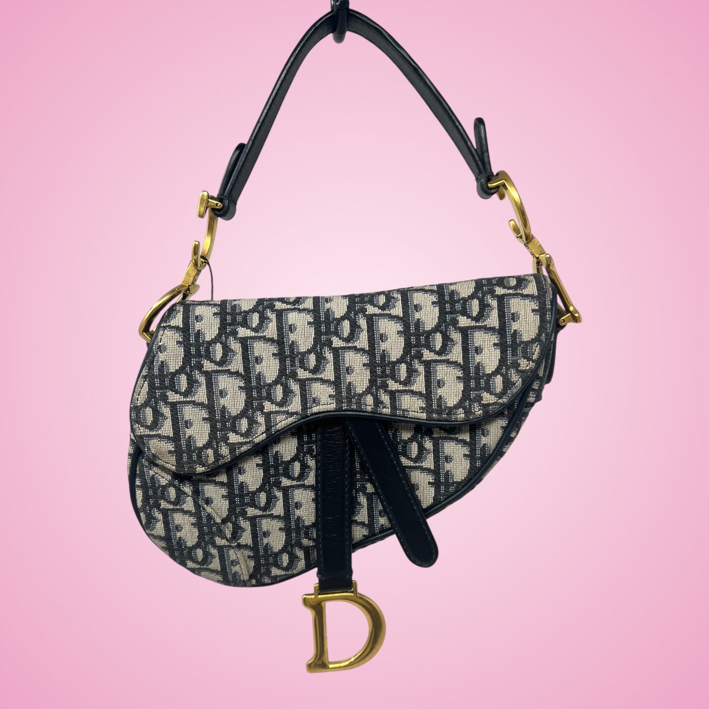 Christian Dior Mini Saddle Canvas Gray