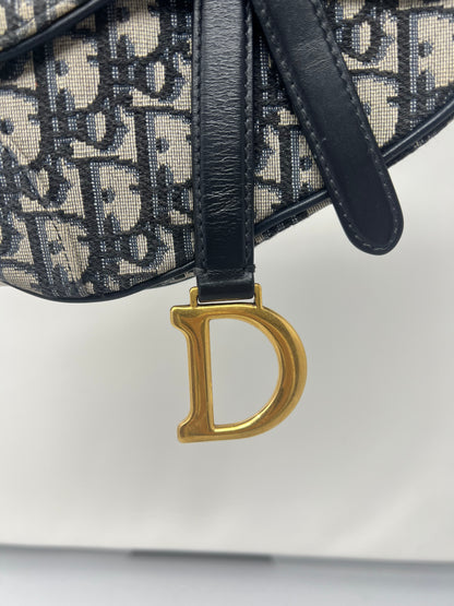 Christian Dior Mini Saddle Canvas Gray