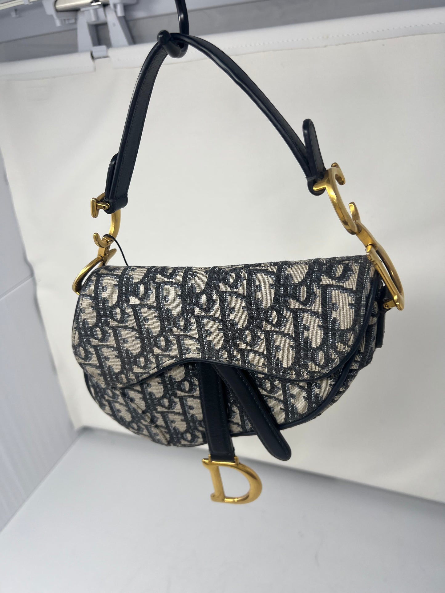 Christian Dior Mini Saddle Canvas Gray