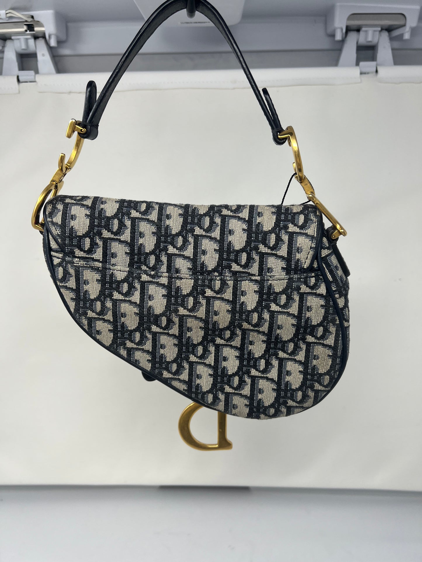 Christian Dior Mini Saddle Canvas Gray