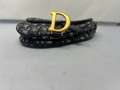 Christian Dior Mini Saddle Canvas Gray