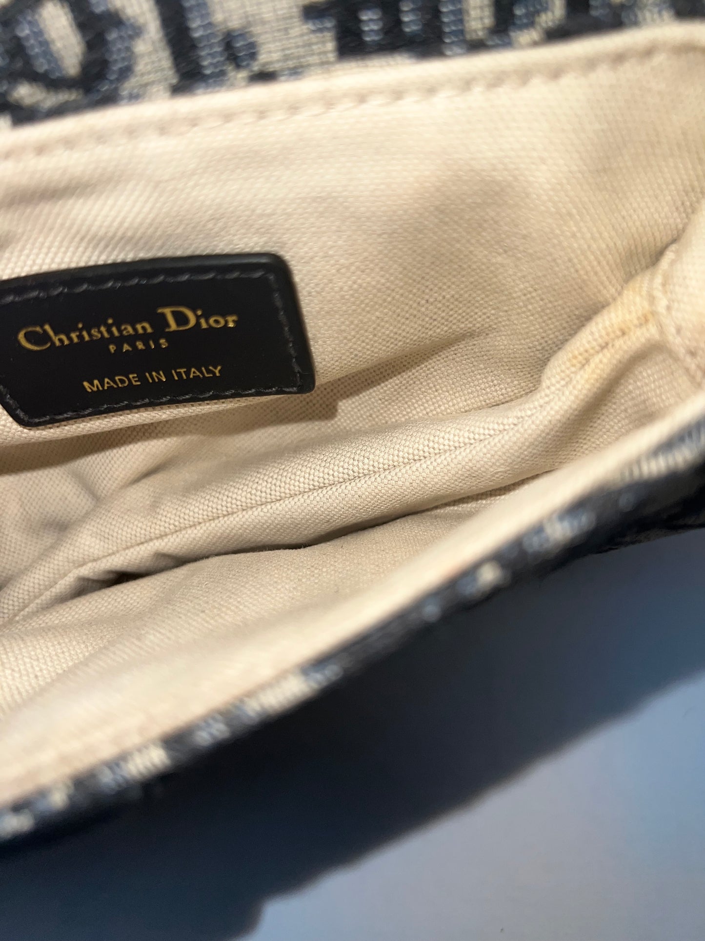 Christian Dior Mini Saddle Canvas Gray