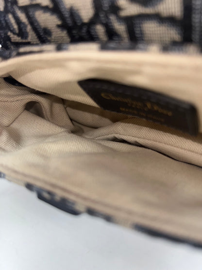 Christian Dior Mini Saddle Canvas Gray