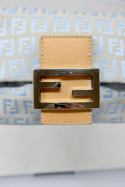 Fendi Mini Mamma Baguette Zucchino Light Blue