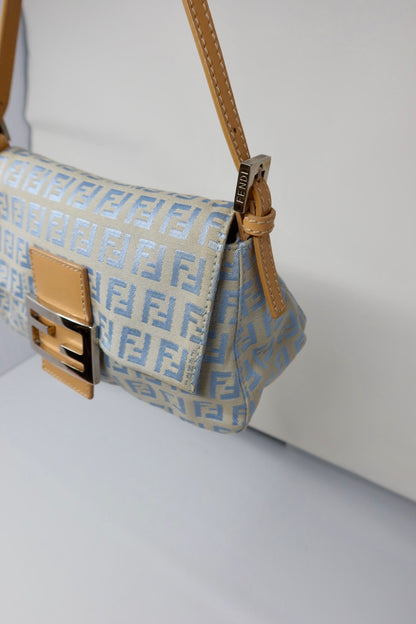 Fendi Mini Mamma Baguette Zucchino Light Blue