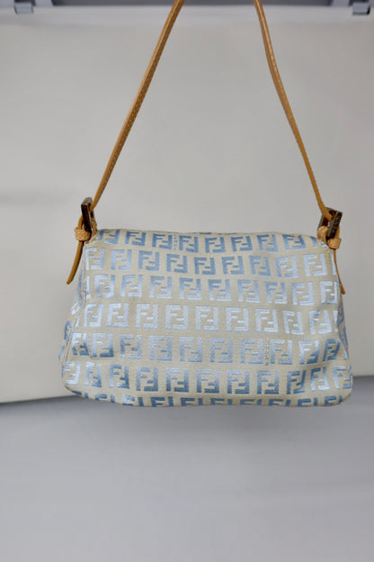 Fendi Mini Mamma Baguette Zucchino Light Blue