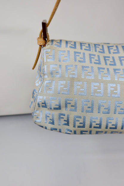 Fendi Mini Mamma Baguette Zucchino Light Blue