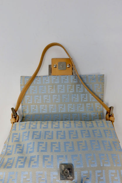 Fendi Mini Mamma Baguette Zucchino Light Blue
