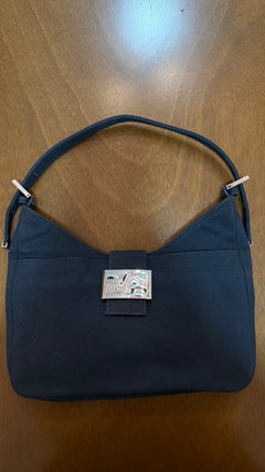 Fendi Navy Hobo Wave Buckle Detail