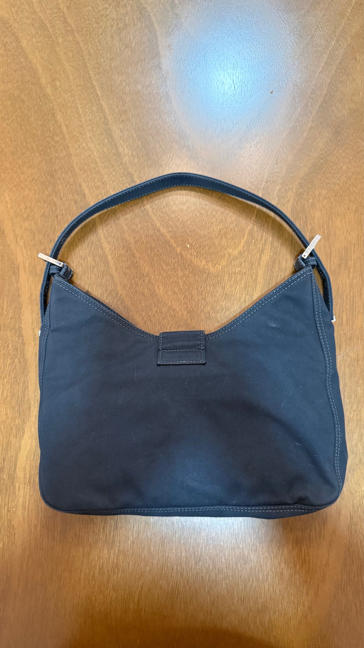 Fendi Navy Hobo Wave Buckle Detail