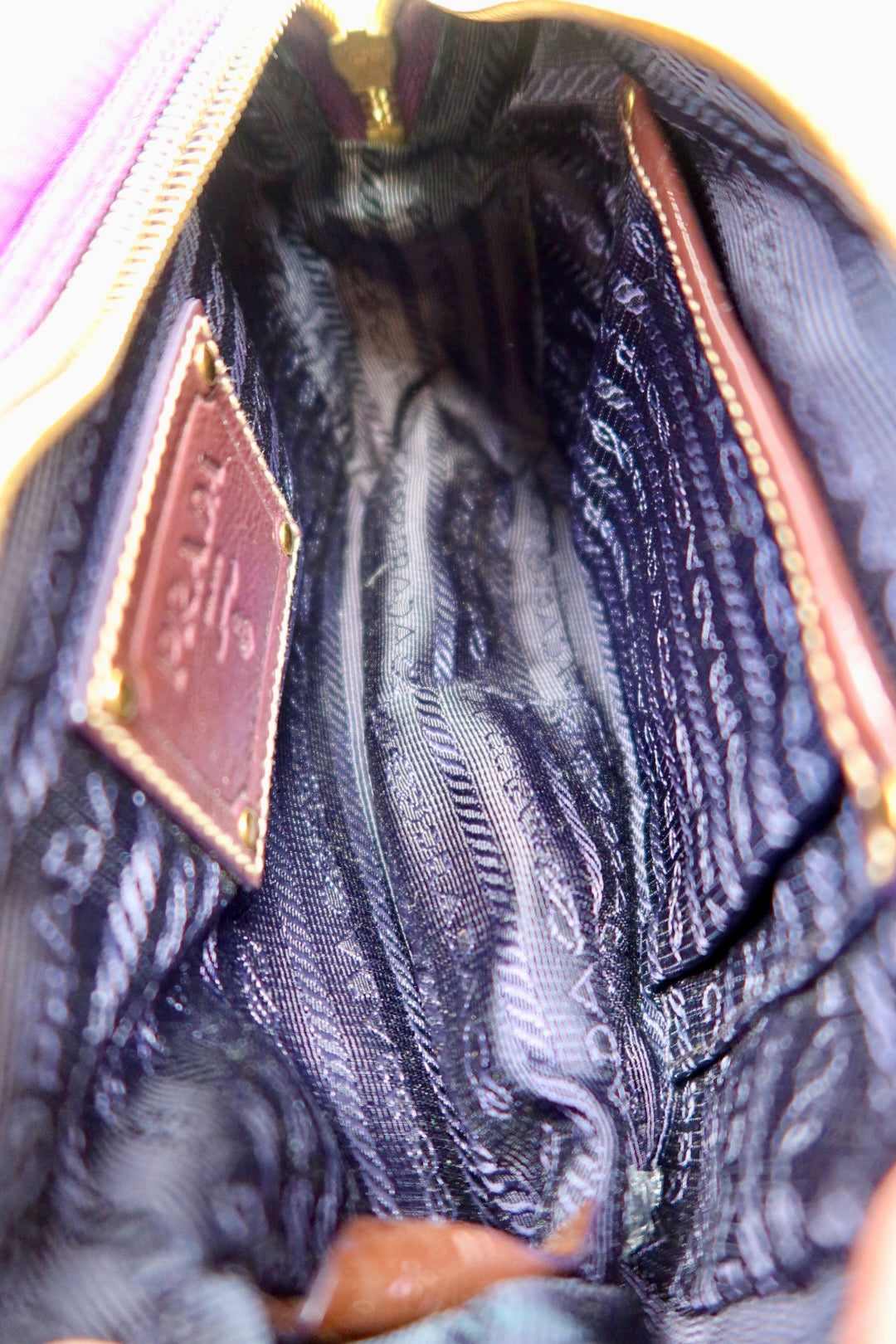 Prada Purple Crystals Nylon Pochette (comes with strap and original duster)