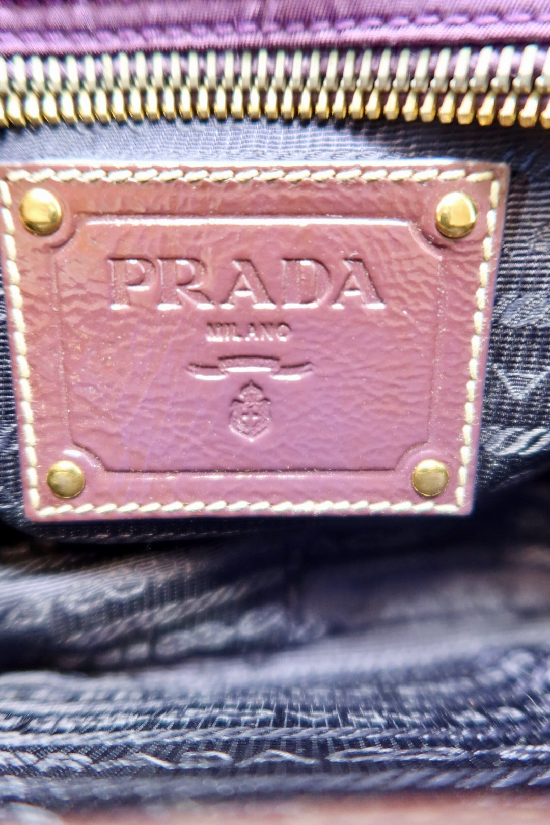 Prada Purple Crystals Nylon Pochette (comes with strap and original duster)