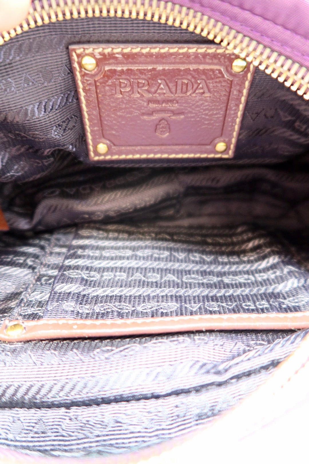 Prada Purple Crystals Nylon Pochette (comes with strap and original duster)