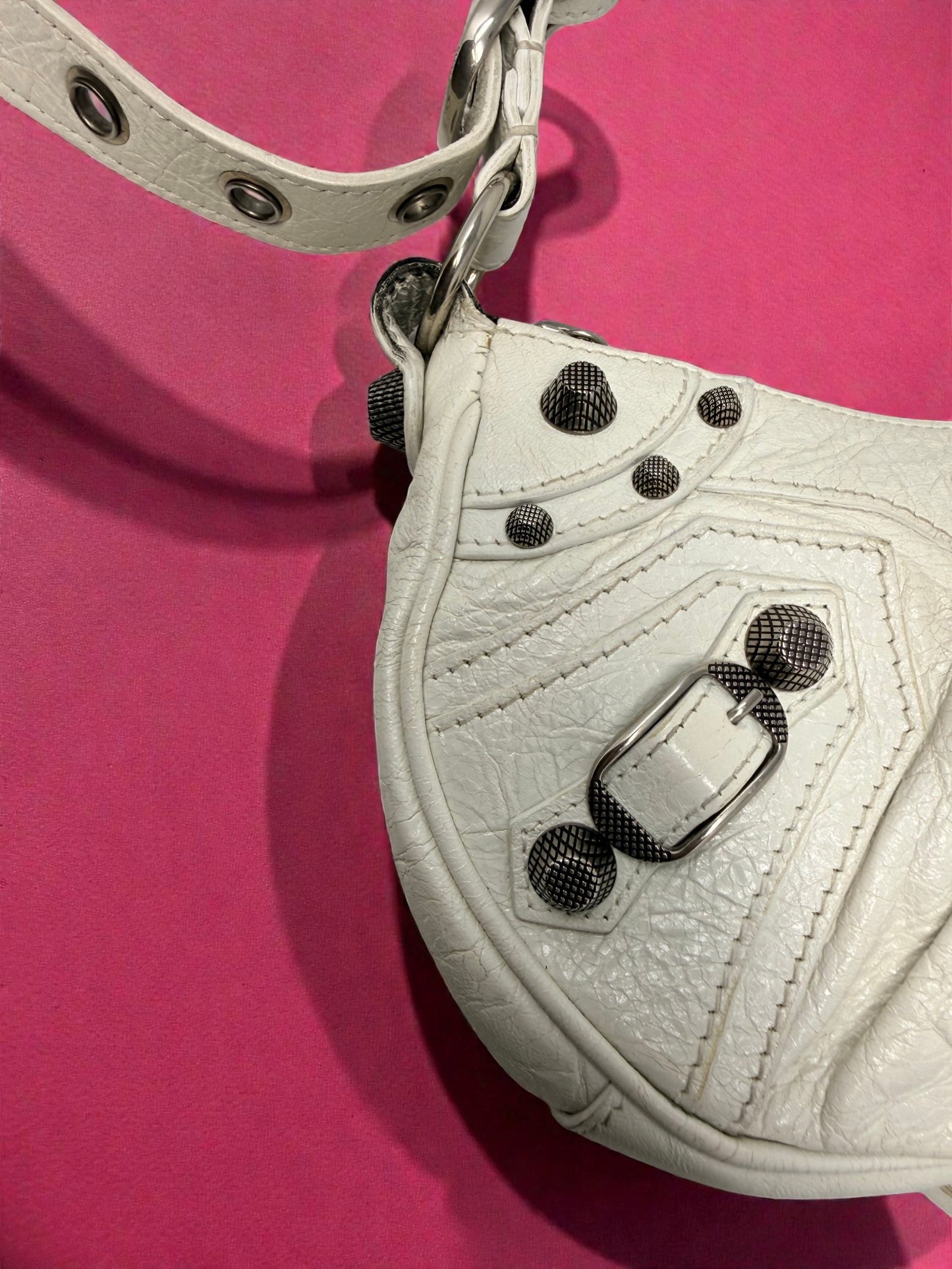 Balenciaga Le Cagole White Shoulder Bag