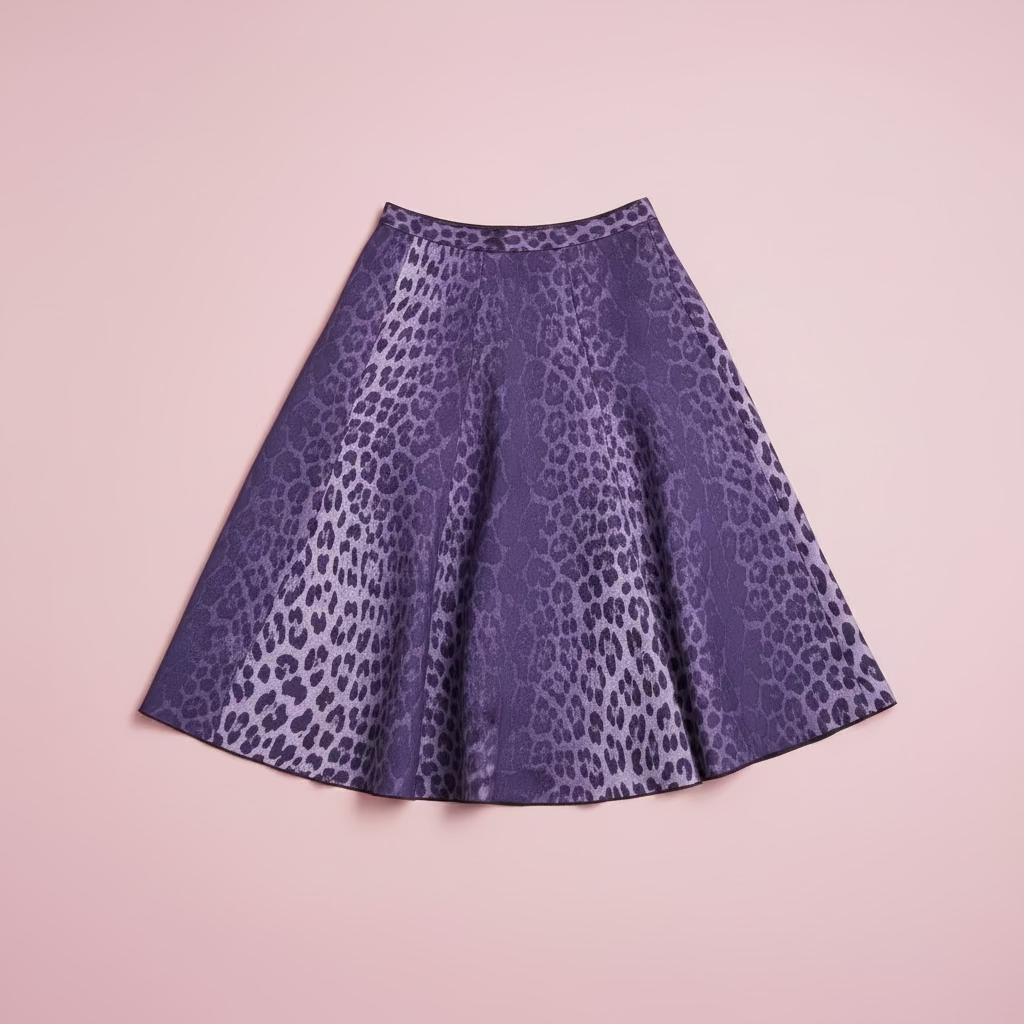 Moschino Jeans Purple Leopard Print Skirt
