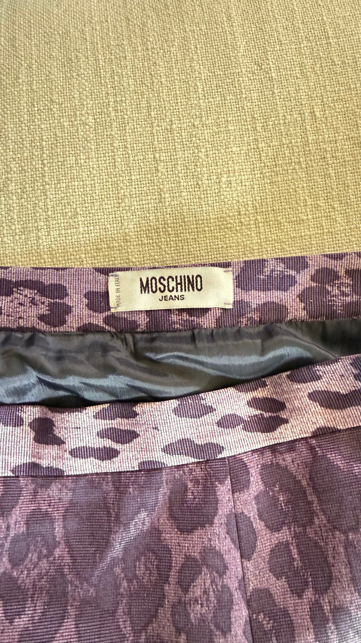 Moschino Jeans Purple Leopard Print Skirt