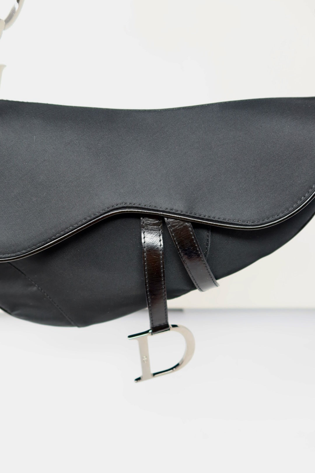 Dior Saddle Black Nylon with Silver Hardware