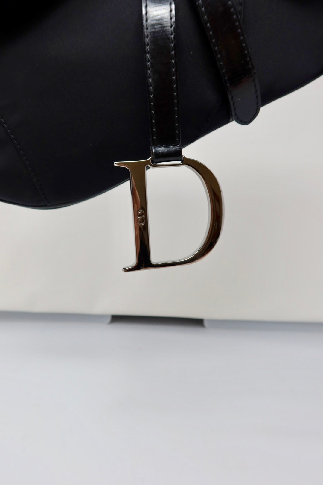 Dior Saddle Black Nylon with Silver Hardware