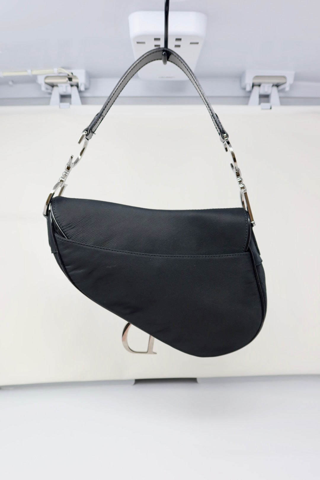 Dior Saddle Black Nylon with Silver Hardware