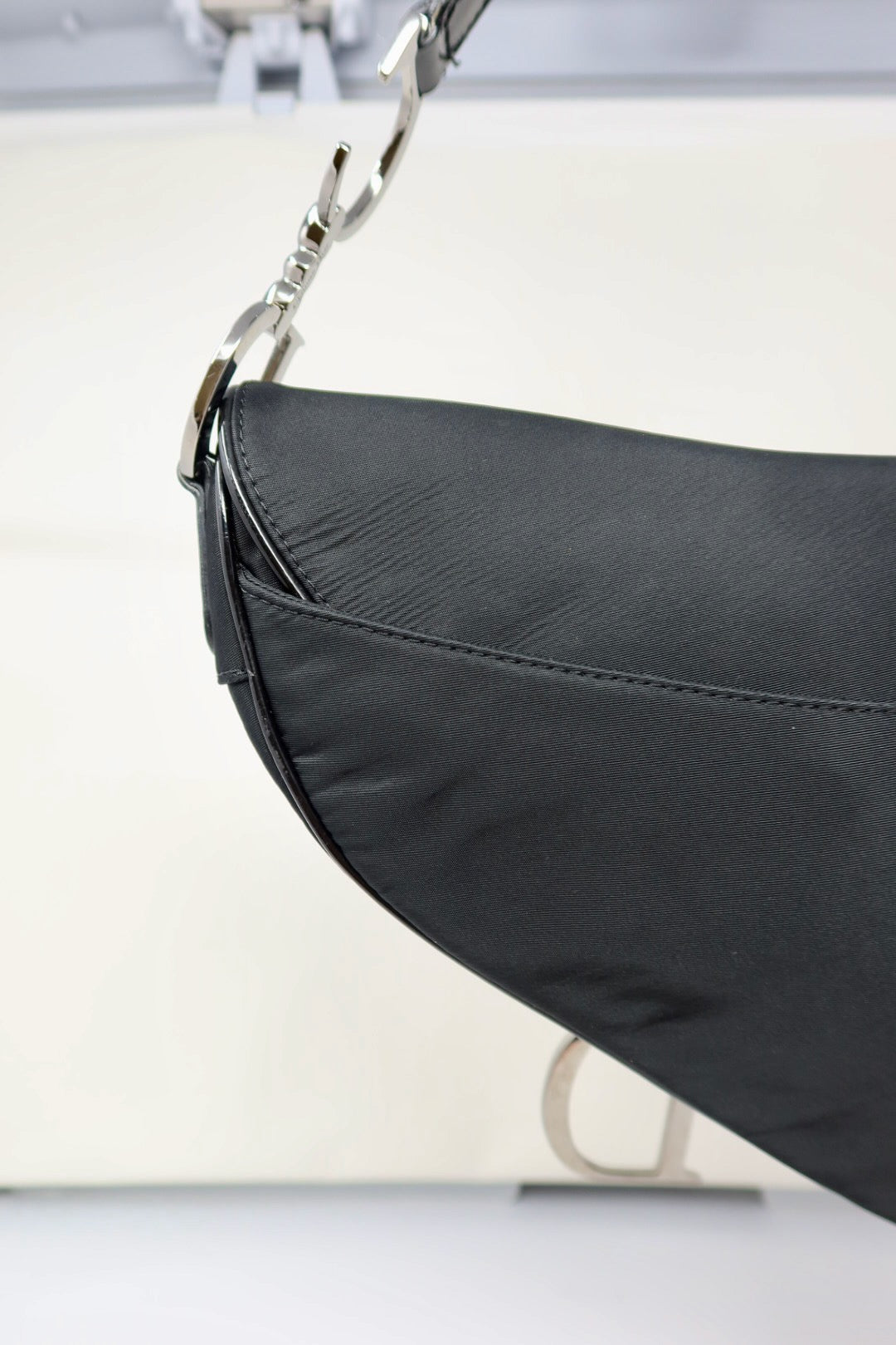 Dior Saddle Black Nylon with Silver Hardware