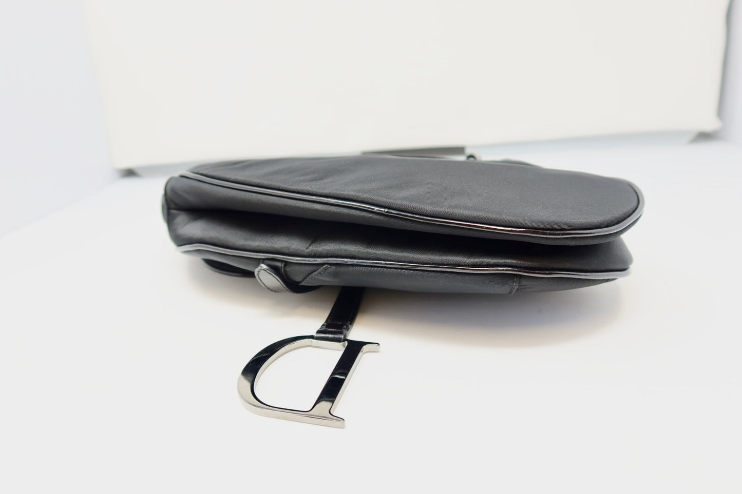 Dior Saddle Black Nylon with Silver Hardware