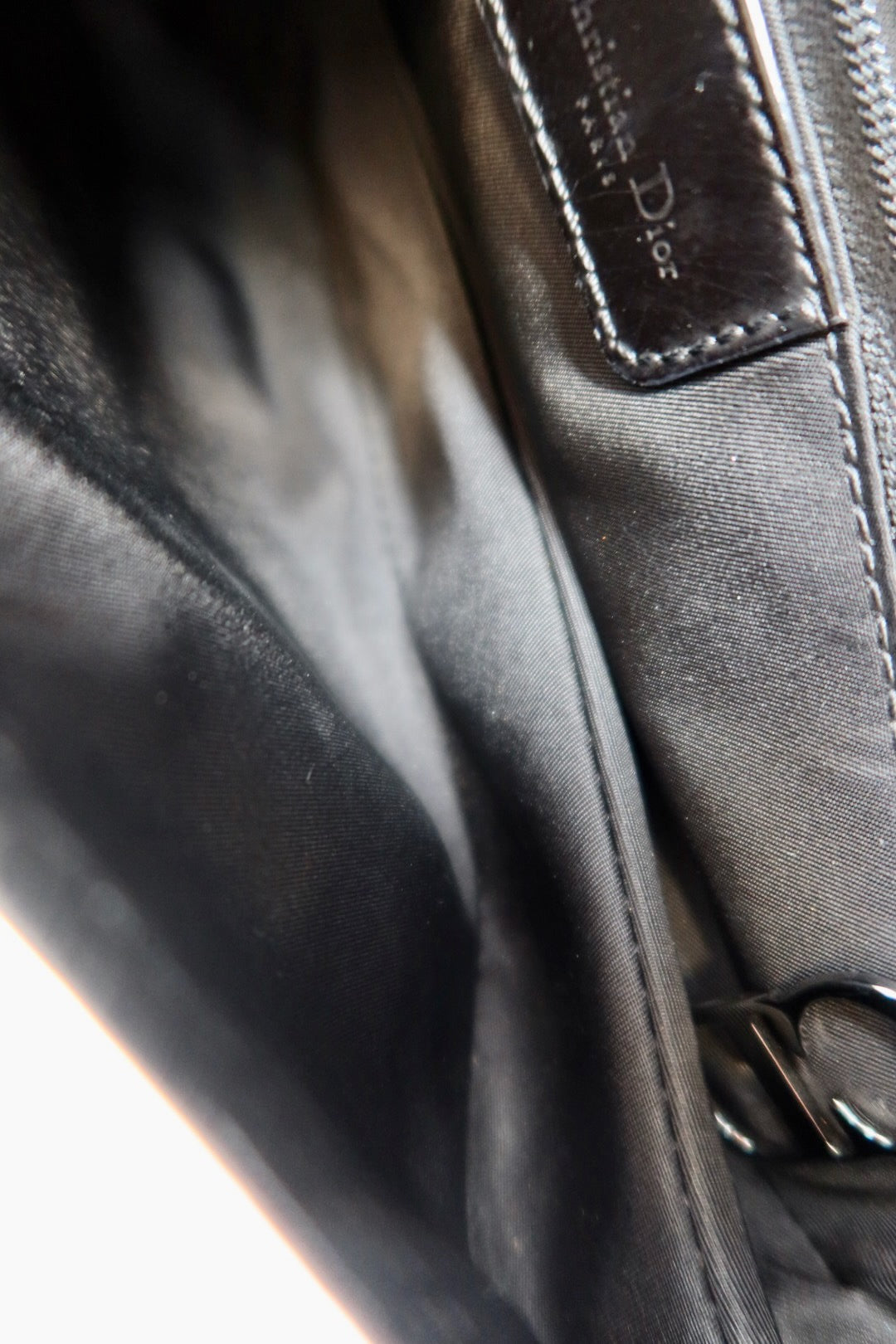 Dior Saddle Black Nylon with Silver Hardware