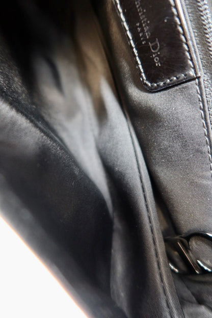 Dior Saddle Black Nylon with Silver Hardware