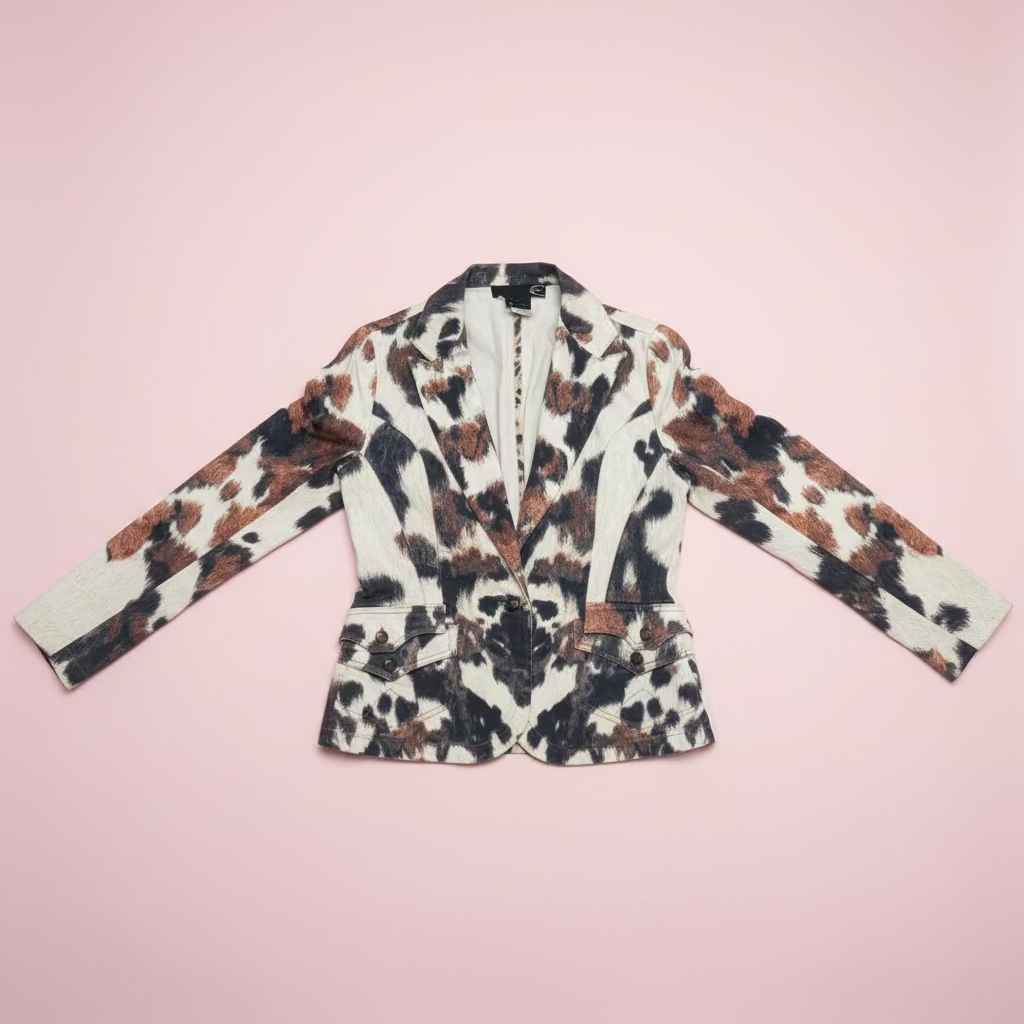 Cavalli cow print blazer