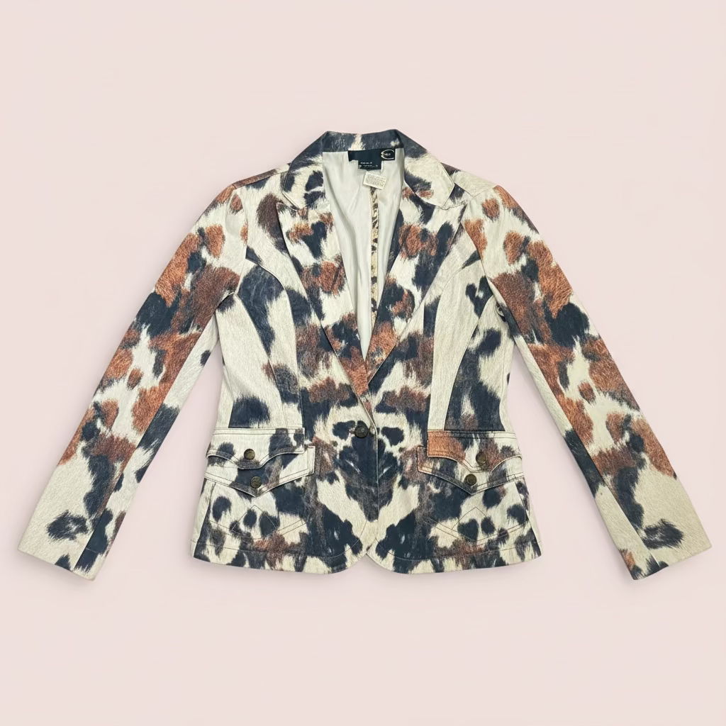 Cavalli cow print blazer