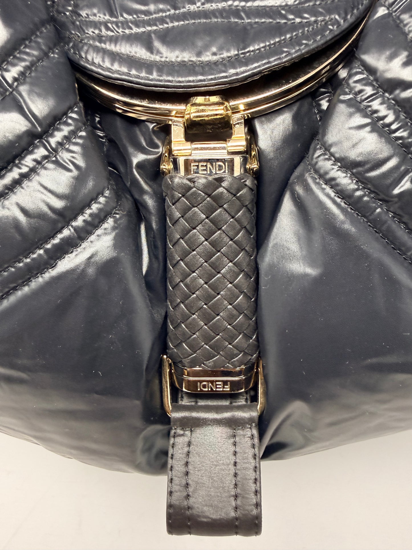 Fendi x Moncler Collab Black Puffy Spy Bag