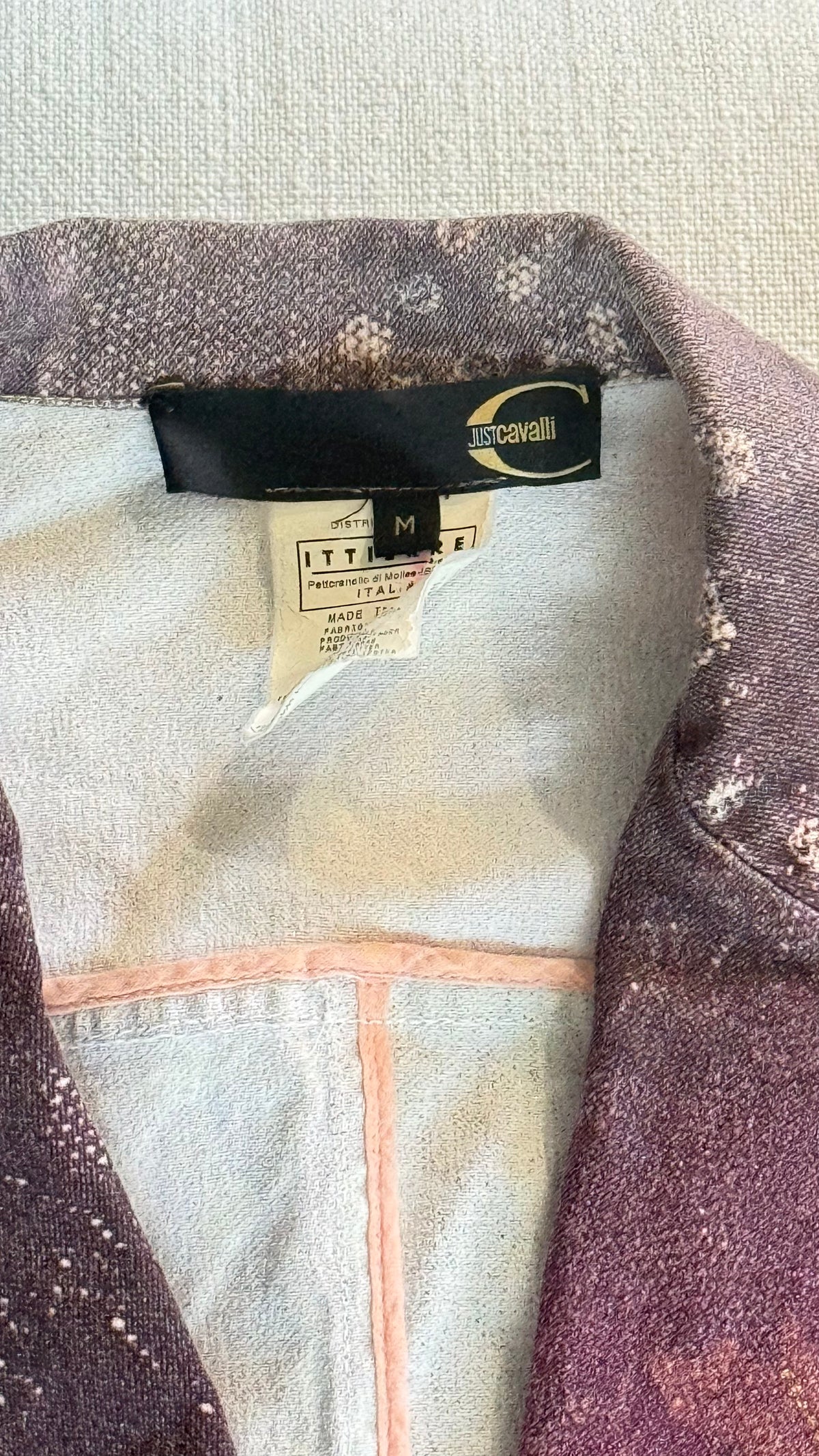 Cavalli purple patchwork blazer