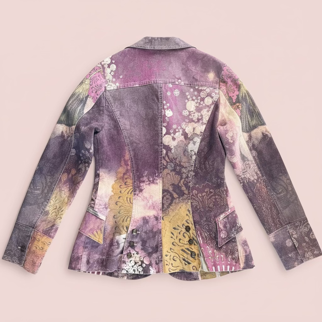 Cavalli purple patchwork blazer