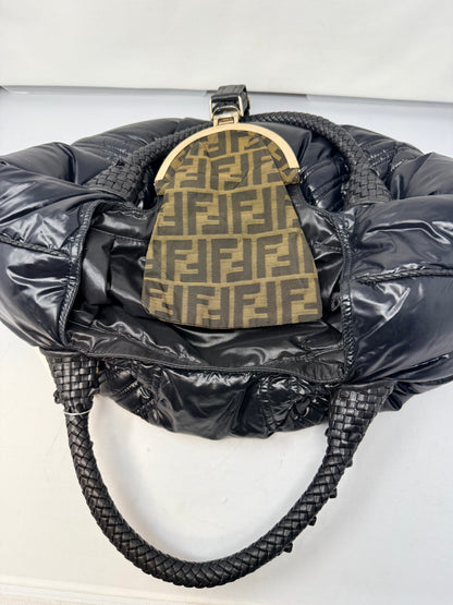 Fendi x Moncler Collab Black Puffy Spy Bag