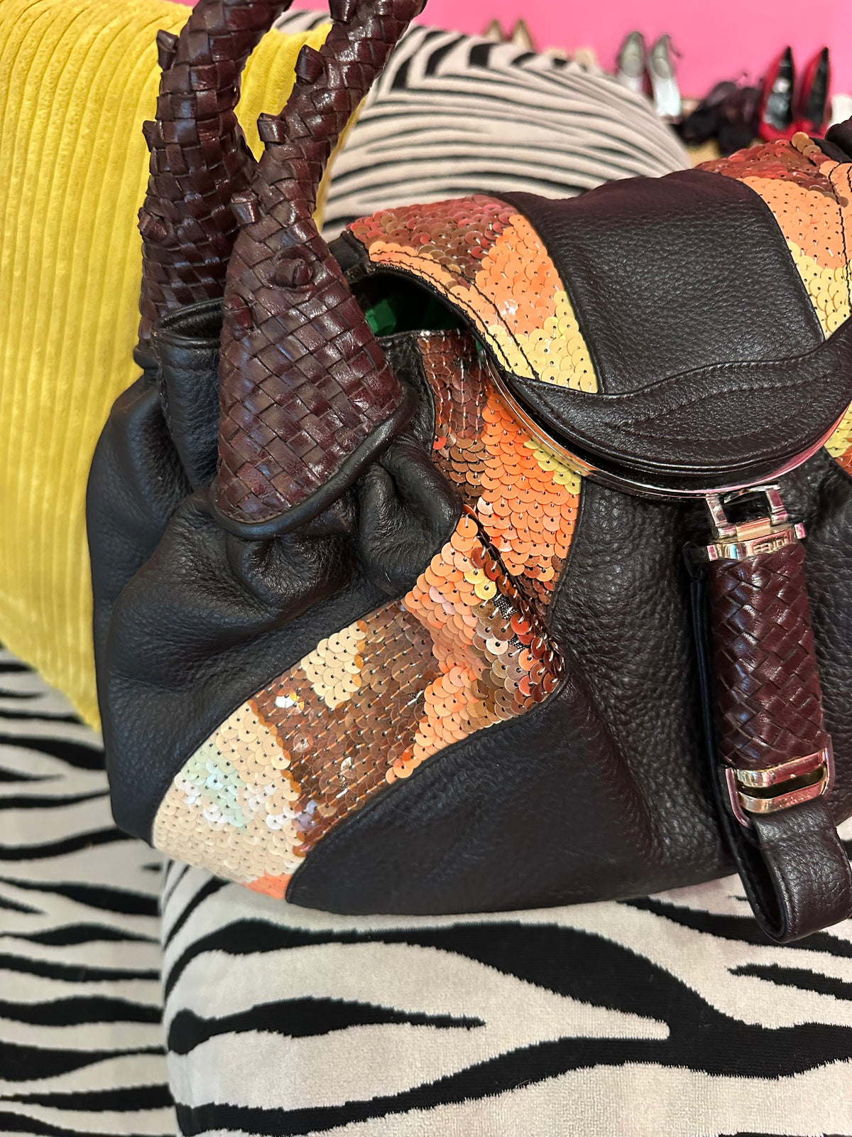 Fendi Spy Multicolor Sequin (comes with original duster)