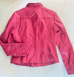 Vintage Hot Pink Leather Moto Jacket
